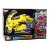 LEAN TOYS Officina fai da te 2 in 1 con luci, suoni e fumo Moto Gialla 43 cm