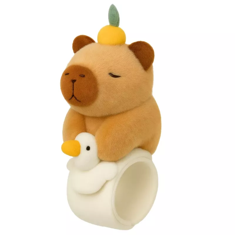 LEAN TOYS Bracciale a scatto in peluche Oca con Capibara