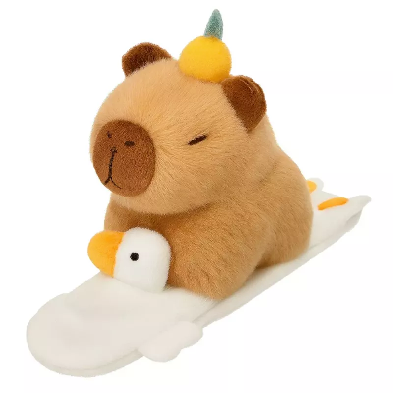 LEAN TOYS Bracciale a scatto in peluche Oca con Capibara