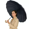 LEAN Grande ombrello automatico con protezione braccia 24 stecche Nero 115 cm