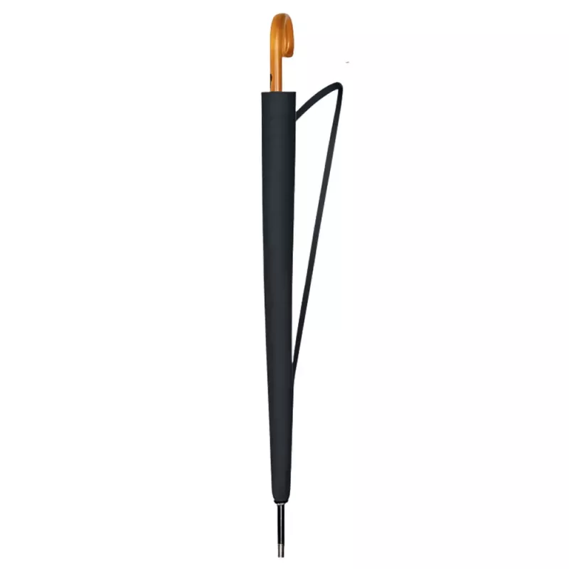 LEAN Grande ombrello automatico con protezione braccia 24 stecche Nero 115 cm