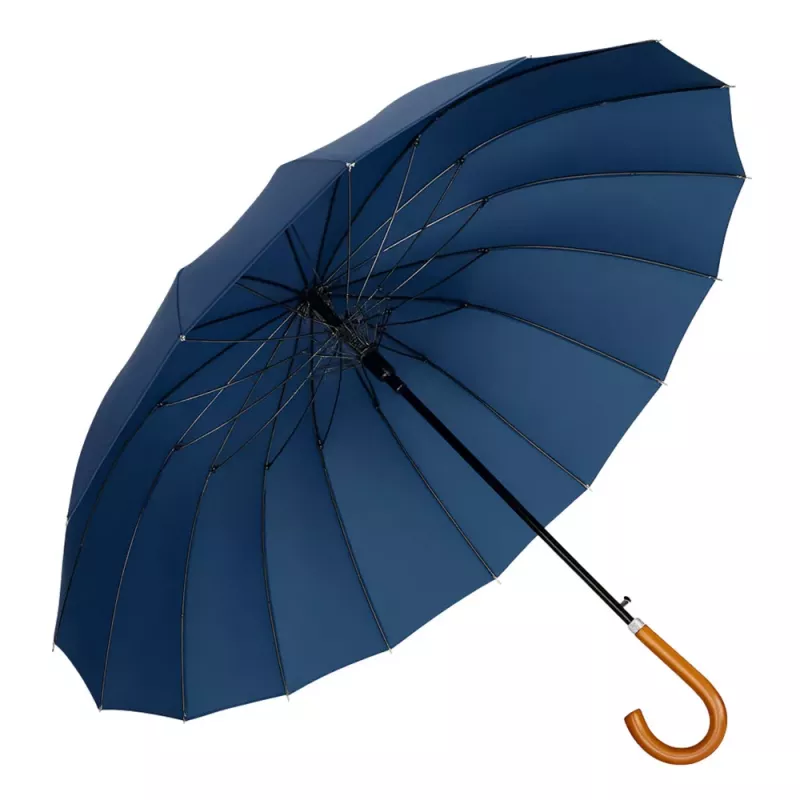 LEAN Grande ombrello automatico con tracolla 24 stecche Blu navy 115 cm