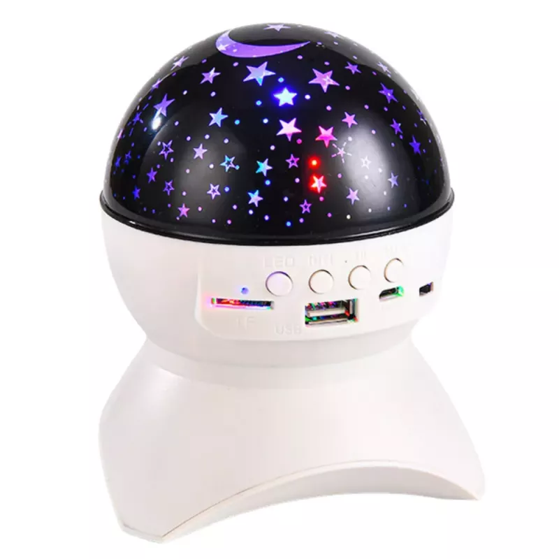 LEAN Lampada notturna proiettore stelle 3 in 1 diffusore Bluetooth LED Bianco
