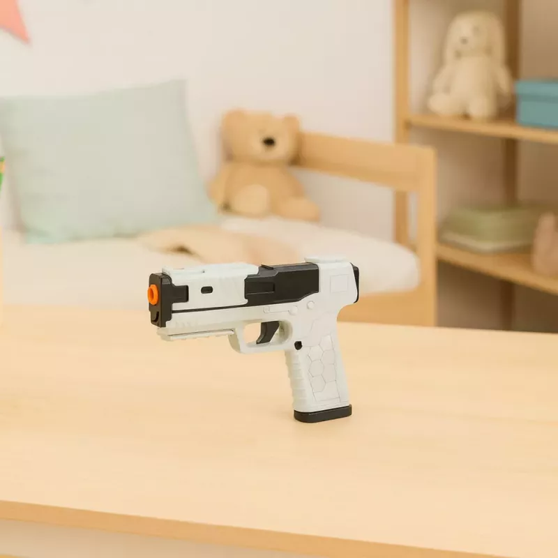 LEAN TOYS Pistola giocattolo proiettili in schiuma bossoli Bianco (confezione da 100)