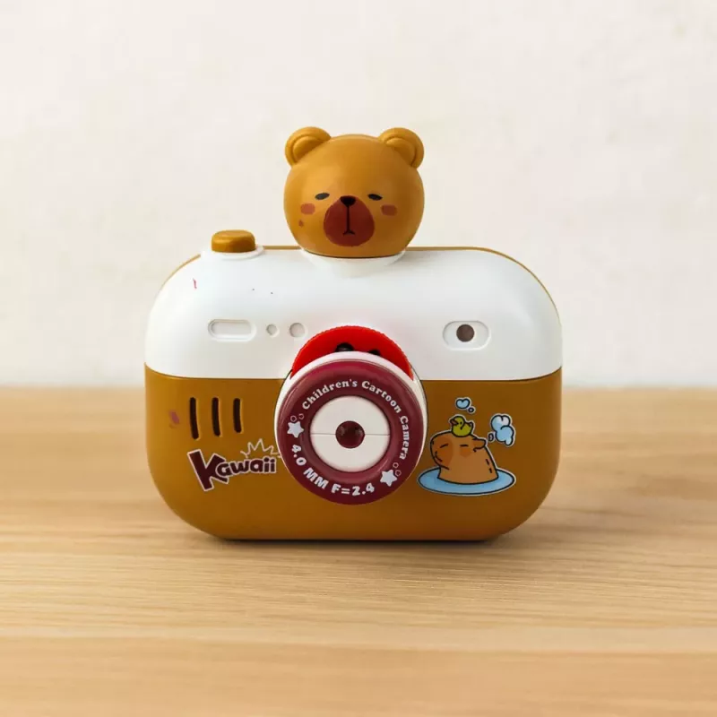 LEAN TOYS Capibara macchina fotografica interattiva con luce proiettore suoni cordino