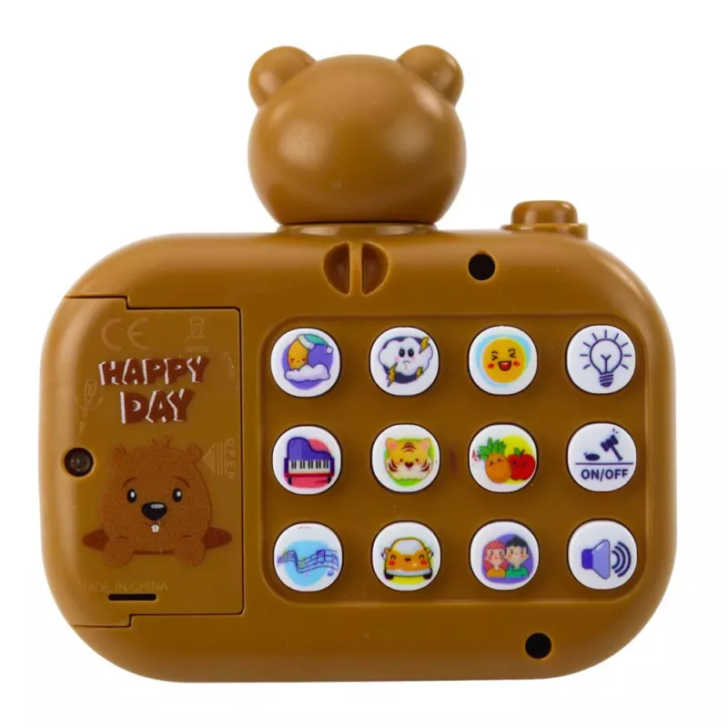 LEAN TOYS Capibara macchina fotografica interattiva con luce proiettore suoni cordino