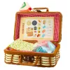 LEAN TOYS Set cestino da picnic accessori alimentari intrecciati 33 pezzi