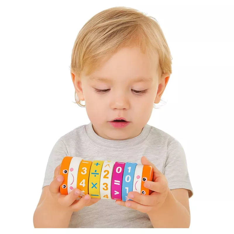 LEAN TOYS Rullo matematico didattico per bambini Nuka puzzle di conteggio - blu