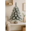 LEAN Albero di Natale artificiale decorativo su tronco con neve 60 x 16 cm