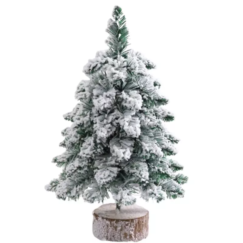 LEAN Albero di Natale artificiale decorativo su tronco con neve 60 x 16 cm