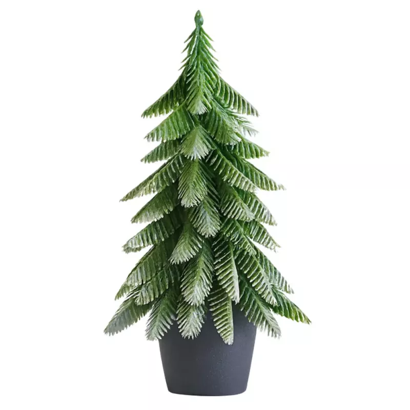 LEAN Albero di Natale decorativo artificiale in vaso, argento, 22x10cm