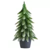 LEAN Albero di Natale decorativo artificiale in vaso, argento, 32 x 12 cm