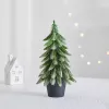 LEAN Albero di Natale decorativo artificiale in vaso, argento, 32 x 12 cm
