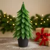 LEAN Albero di Natale decorativo artificiale in vaso, argento, 32 x 12 cm