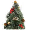 LEAN Albero di Natale decorativo su tronco con bacche rosse 26 x 12 cm
