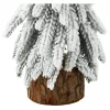LEAN Albero di Natale artificiale decorativo su tronco con neve 30 x 10 cm