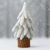 LEAN Albero di Natale artificiale decorativo su tronco con neve 30 x 10 cm