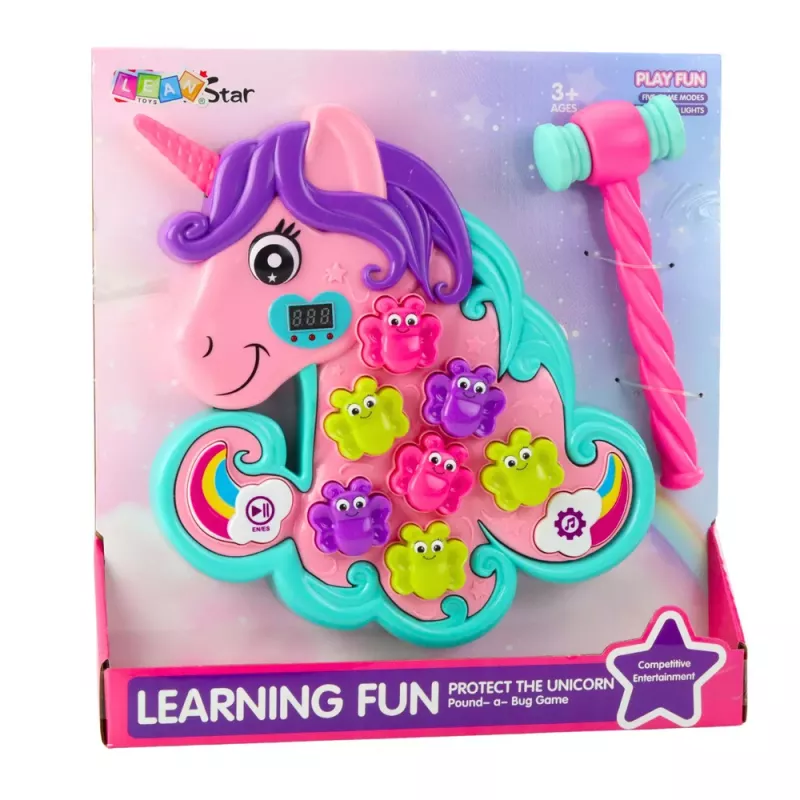 LEAN TOYS Gioco arcade Whac A Mole unicorno luci colorate suoni