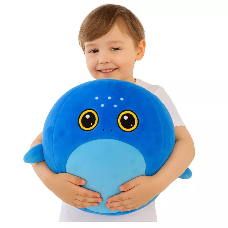 LEAN TOYS Palla saltellante squalo blu peluche che cresce pompa 50 cm