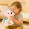 LEAN TOYS Unicorno peluche interattivo si muove suoni bianco 21 cm