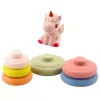 LEAN TOYS Piramide sensoriale morbida unicorno gomma ECO colorata