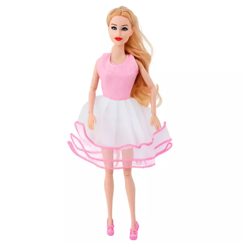 LEAN TOYS Set guardaroba rosa per bambole, vestiti, scarpe, accessori