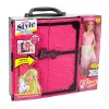 LEAN TOYS Set guardaroba rosa per bambole, vestiti, scarpe, accessori