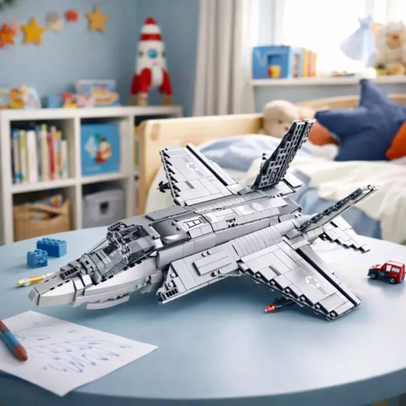 LEAN TOYS Aereo da combattimento F-35 Lightning II mattoncini grigio 1490 pezzi