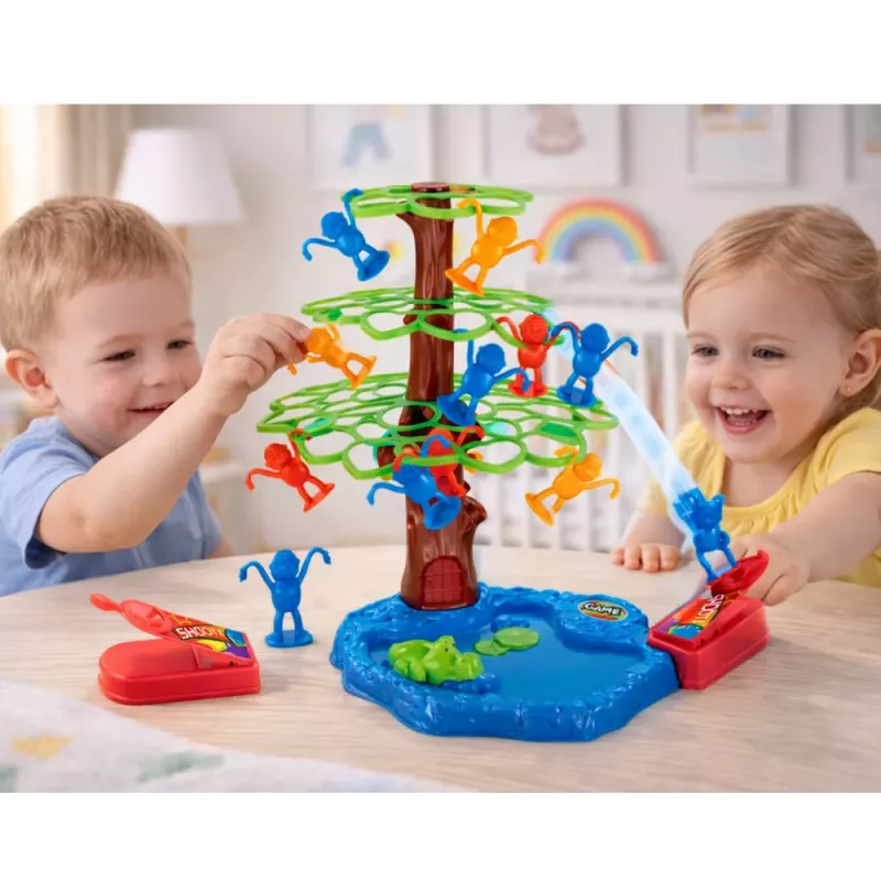 LEAN TOYS Scimmie Saltellanti Albero Lago Famiglia Gioco Arcade
