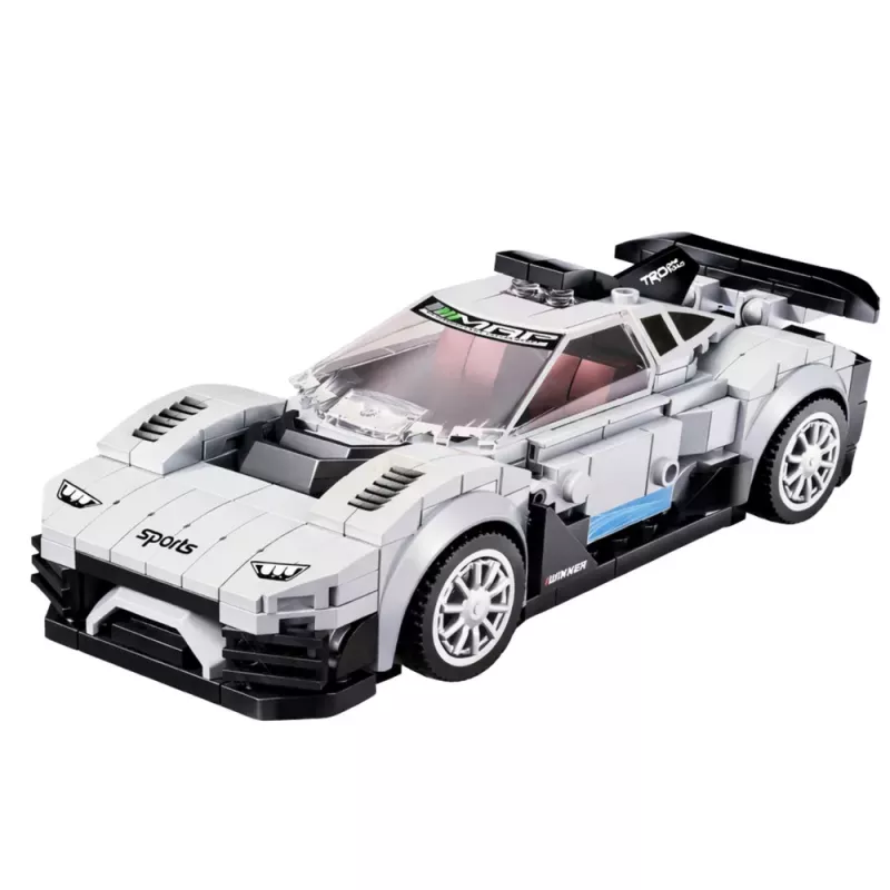 LEAN TOYS Blocchi da Costruzione Auto da Corsa Robot 2in1 Bianco 320 Pezzi