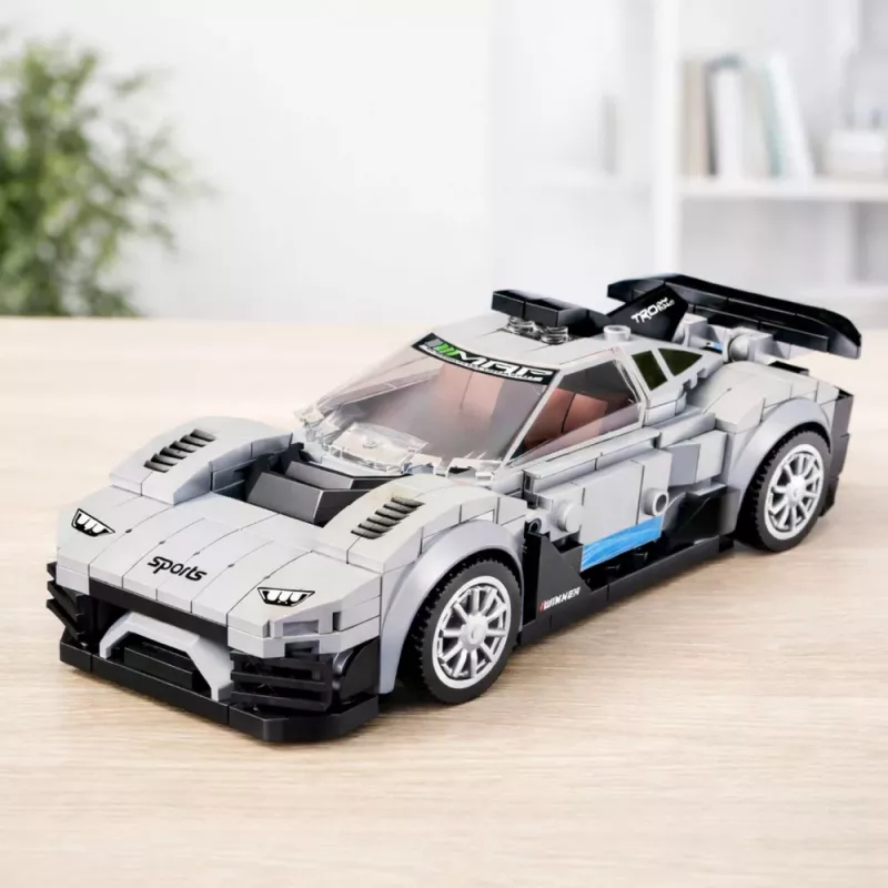 LEAN TOYS Blocchi da Costruzione Auto da Corsa Robot 2in1 Bianco 320 Pezzi