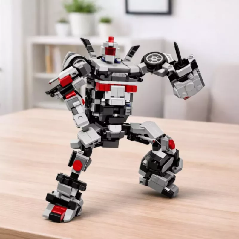 LEAN TOYS Blocchi da Costruzione Auto da Corsa Robot 2in1 Bianco 320 Pezzi