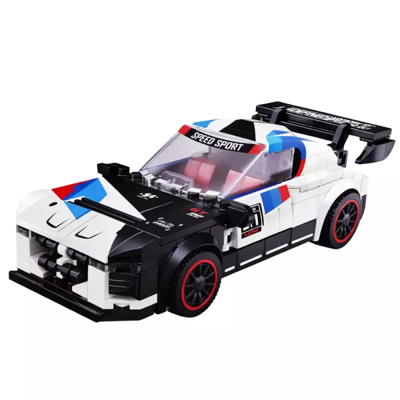 LEAN TOYS Blocchi da Costruzione Auto Sportiva Robot 2in1 Bianco 320 pz