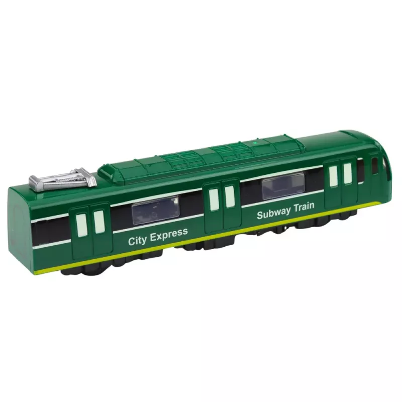 LEAN TOYS Treno Metro City Express con Porte Apribili, Luci e Suoni, Verde