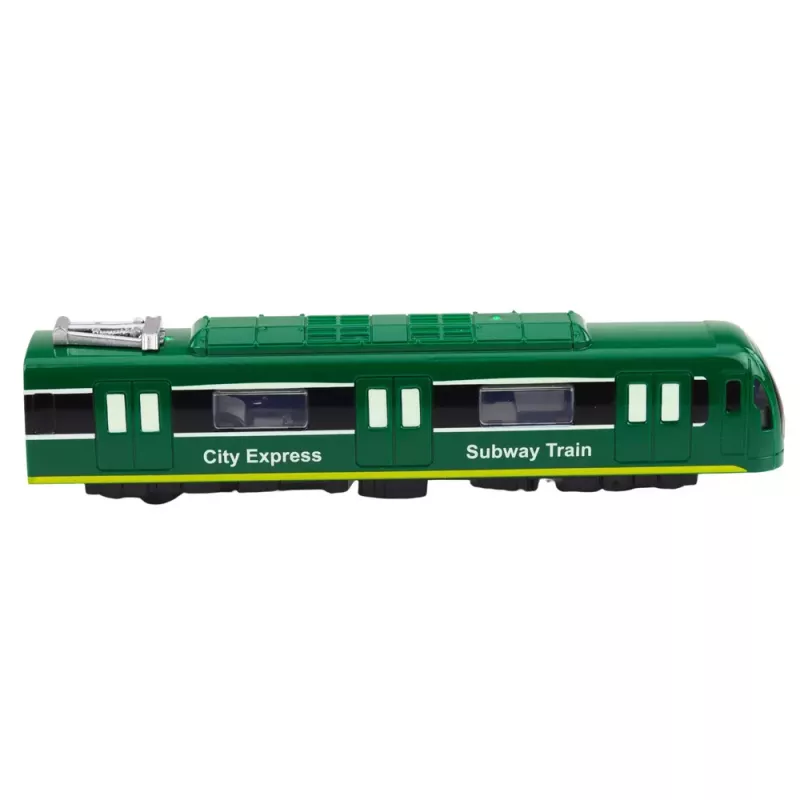 LEAN TOYS Treno Metro City Express con Porte Apribili, Luci e Suoni, Verde