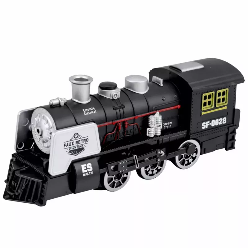 LEAN TOYS Locomotiva Classica Sensore Ostacoli Fumo Luce Suono Nero