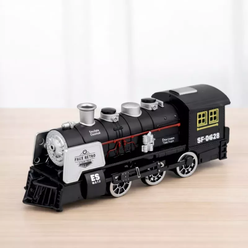 LEAN TOYS Locomotiva Classica Sensore Ostacoli Fumo Luce Suono Nero