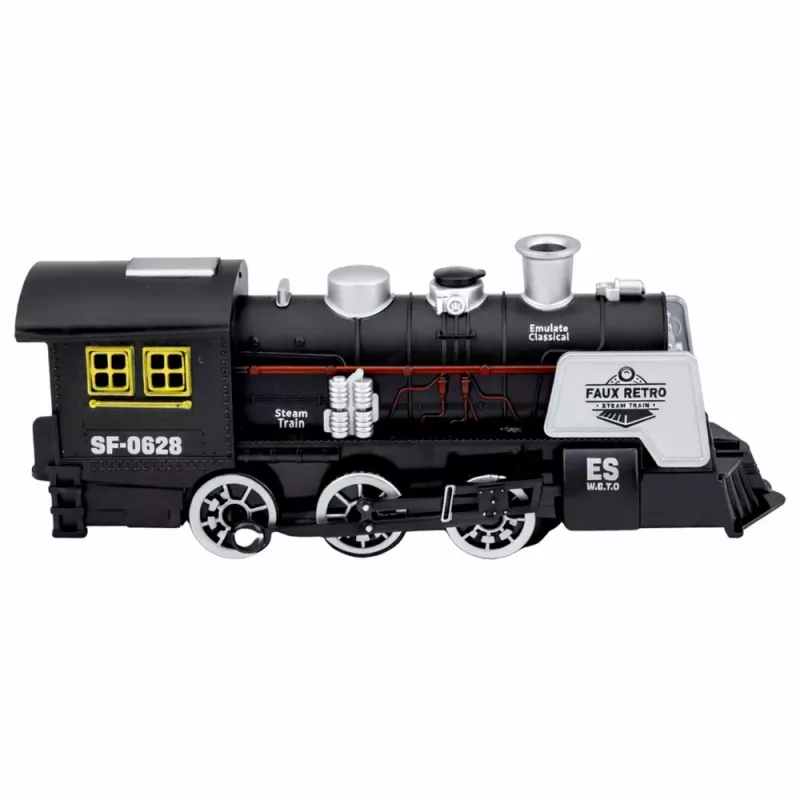LEAN TOYS Locomotiva Classica Sensore Ostacoli Fumo Luce Suono Nero