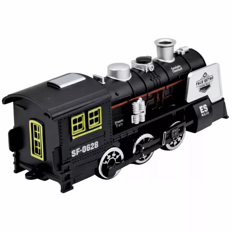 LEAN TOYS Locomotiva Classica Sensore Ostacoli Fumo Luce Suono Nero