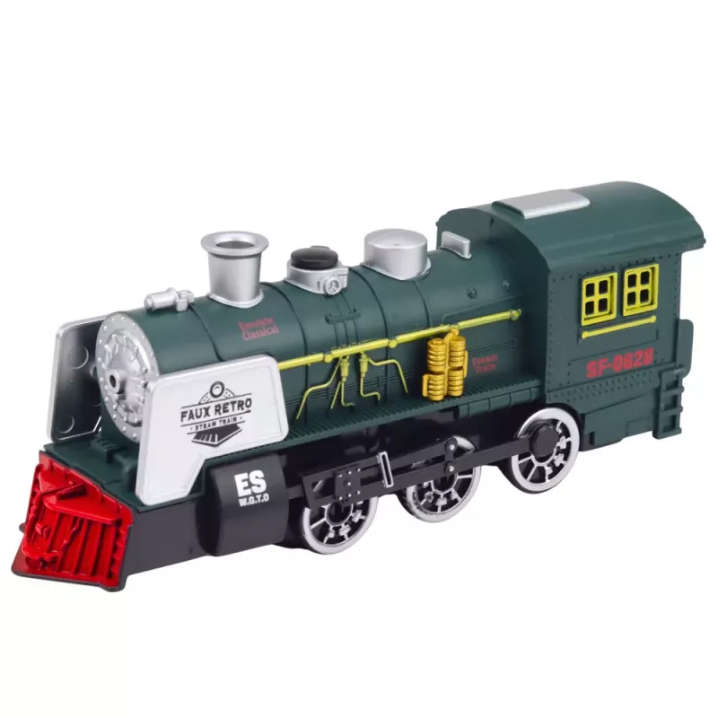 LEAN TOYS Locomotiva Classica Sensore Ostacoli Fumo Luce Suono Verde