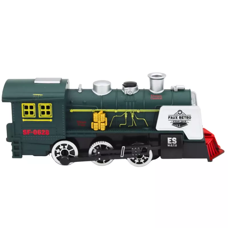 LEAN TOYS Locomotiva Classica Sensore Ostacoli Fumo Luce Suono Verde