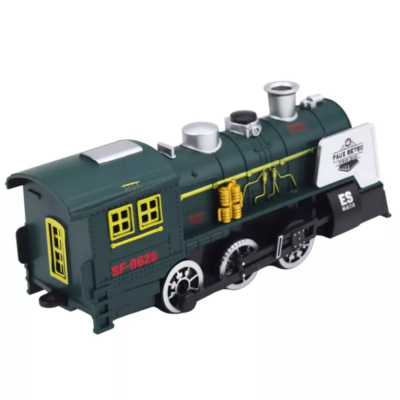 LEAN TOYS Locomotiva Classica Sensore Ostacoli Fumo Luce Suono Verde