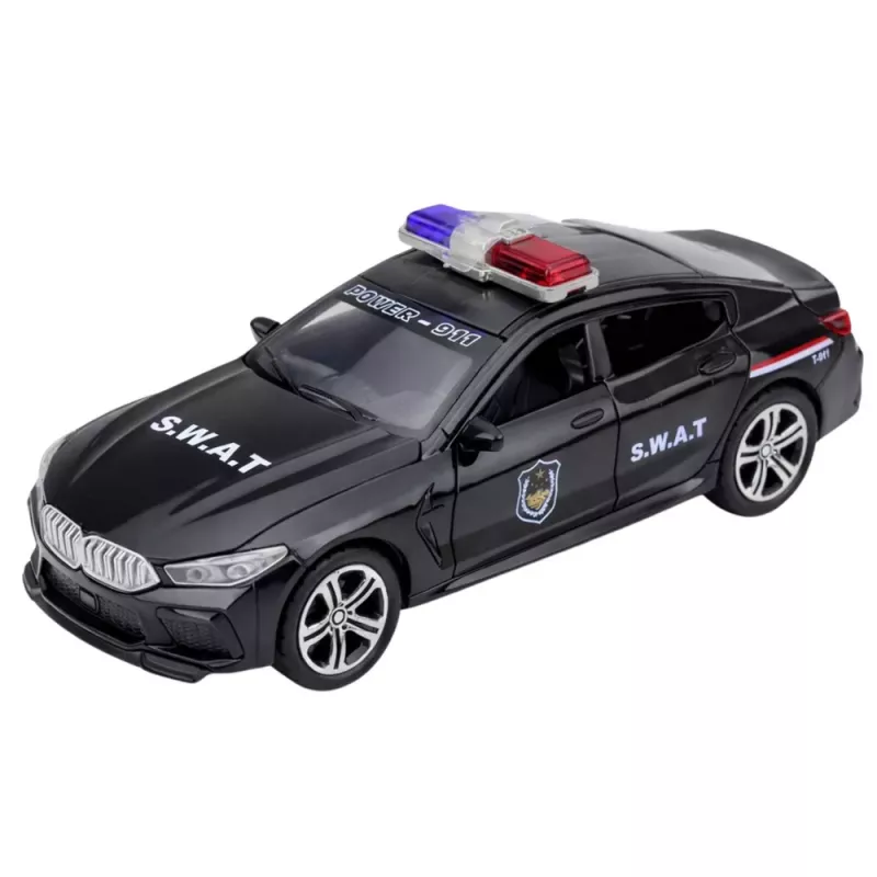 LEAN TOYS Auto Unità Speciale SWAT Porte Apribili Trazione Luci Suoni Nero