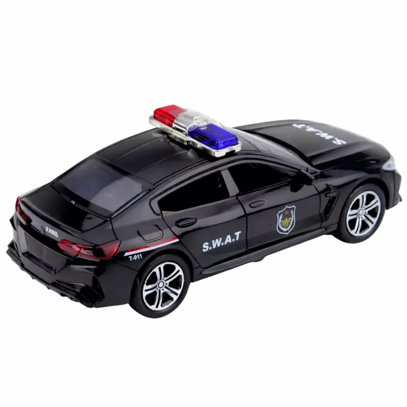 LEAN TOYS Auto Unità Speciale SWAT Porte Apribili Trazione Luci Suoni Nero