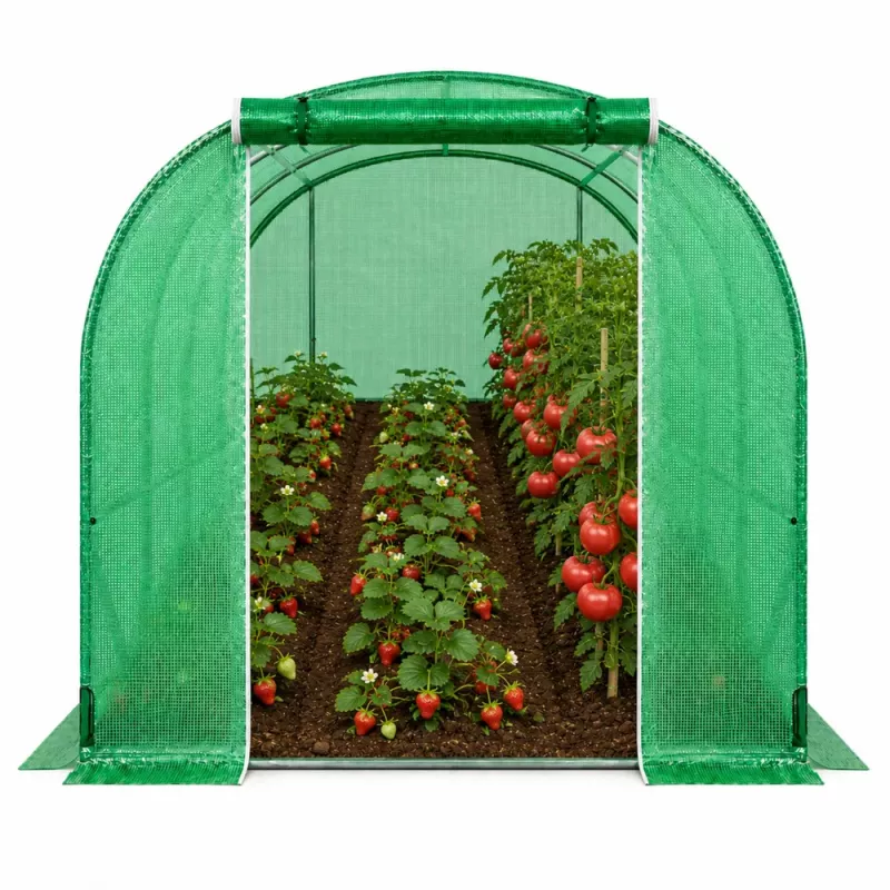 LEAN Serra per ortaggi, finestre verdi UV, 3,5x2x2 m, 7 m²