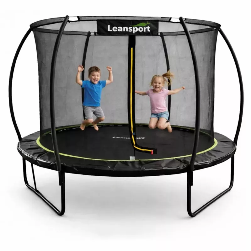 LEAN SPORT LEAN Trampolino da giardino con rete interna nero e verde 183CM 6FT