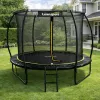 LEAN SPORT LEAN Trampolino da giardino con rete interna nero e verde 252CM 8FT
