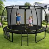 LEAN SPORT LEAN Trampolino da giardino con rete interna nero e verde 252CM 8FT