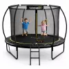 LEAN Sport Trampolino da giardino con rete interna nero e verde 305CM 10FT