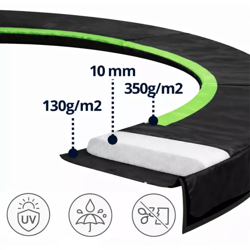 Lean Coprimolle per trampolino nero 360-376 cm 12 ft